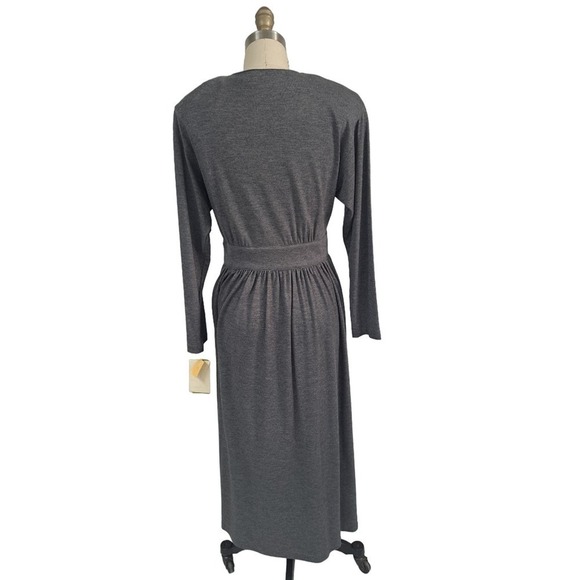 80s Vintage NWT Liz Claiborne Dresses Gray button-down dress size 10 Medium - Picture 2 of 4